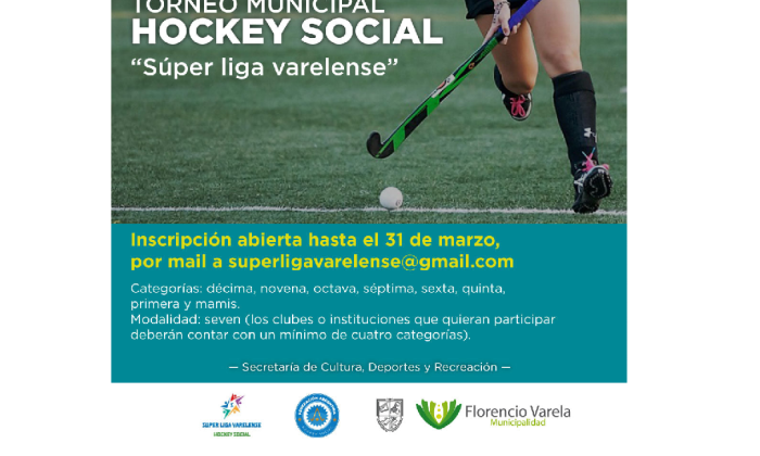 Inscripción gratuita para la Súper Liga Varelense de Hockey, para varias categorías